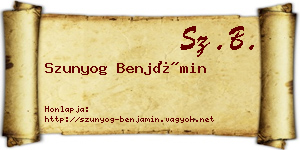 Szunyog Benjámin névjegykártya