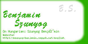 benjamin szunyog business card